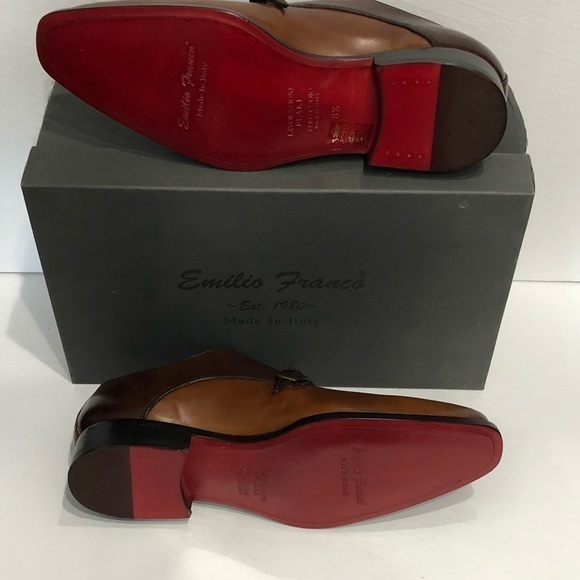 Emilio Franco Italian leather shoes double strap - Picture 2 of 3